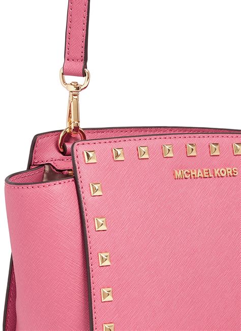 michael kors pink studded bag|michael kors soho shoulder bag.